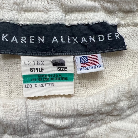 Karen Alexander 90s Sculptural Cotton Maxi Gown | Full Sweep Godet Skirt - Picture 6 of 12